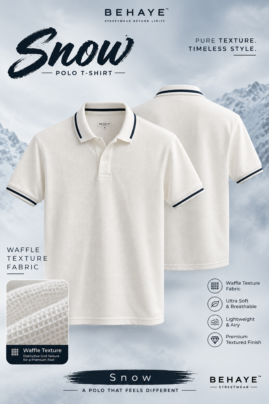 Snow - The white Polo waffle Tshirts