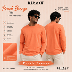 Peach Breeze Tee - Full Sleeve Textured T-shirts