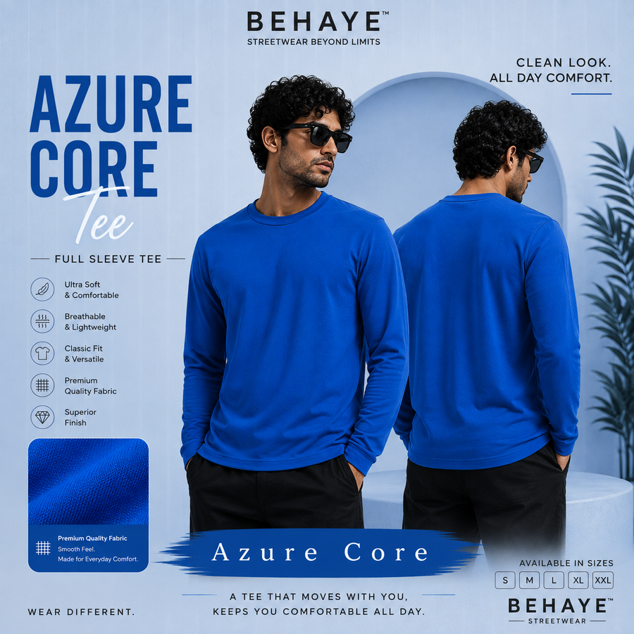 Azure Core Tee - Full Sleeve Textured T-shirts