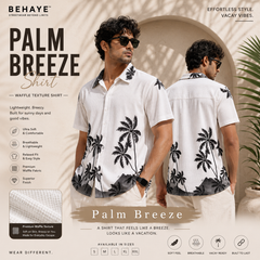 Palm Breeze Shirt - Printed Waffle Texture Shirts