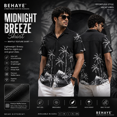 Midnight Breeze Shirt - Printed Waffle texture Shirts